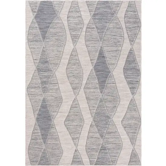 Blue And Gray Geometric Indoor Outdoor Area Rug Photo 1