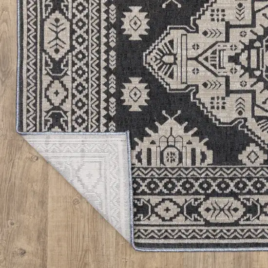 Blue And Gray Medallion Area Rug Photo 9