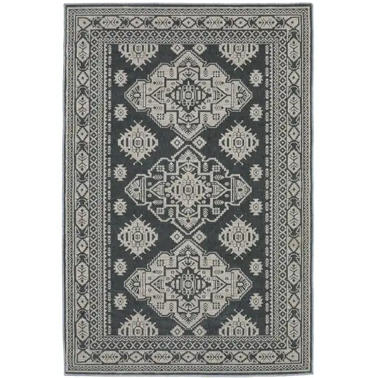 Blue And Gray Medallion Area Rug Photo 7