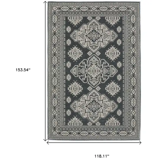 Blue And Gray Medallion Area Rug Photo 3