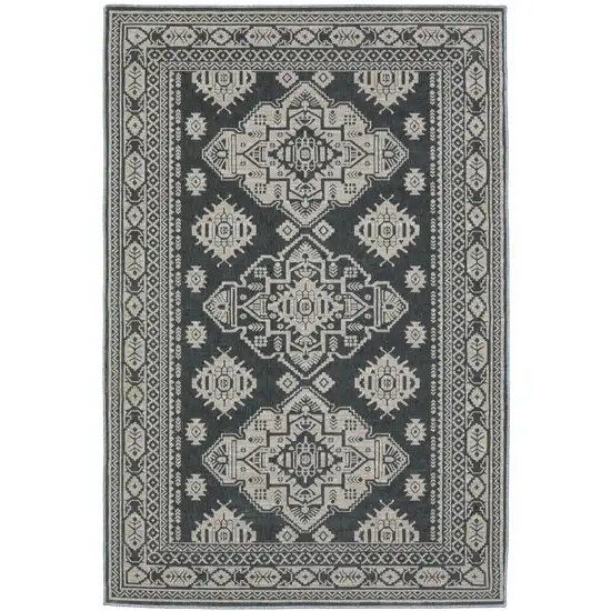 Blue And Gray Medallion Area Rug Photo 2