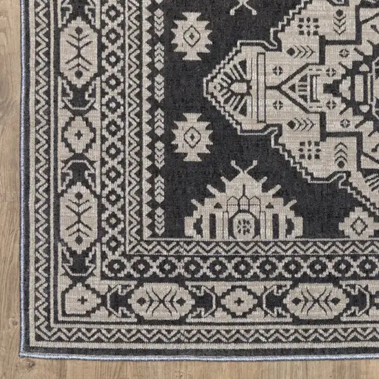 Blue And Gray Medallion Area Rug Photo 6