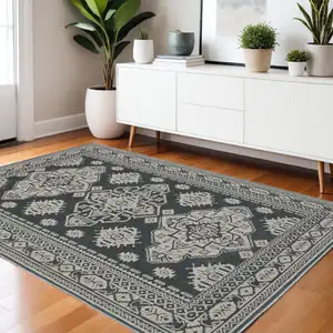 Photo of Blue And Gray Medallion Area Rug