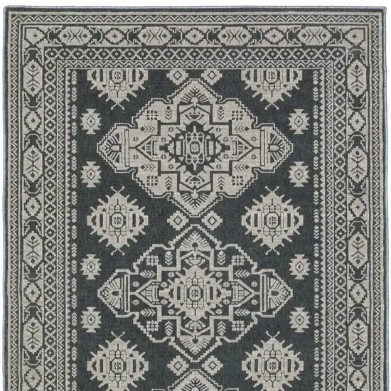 Blue And Gray Medallion Area Rug Photo 8