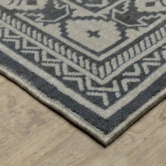 Blue And Gray Medallion Area Rug Photo 4