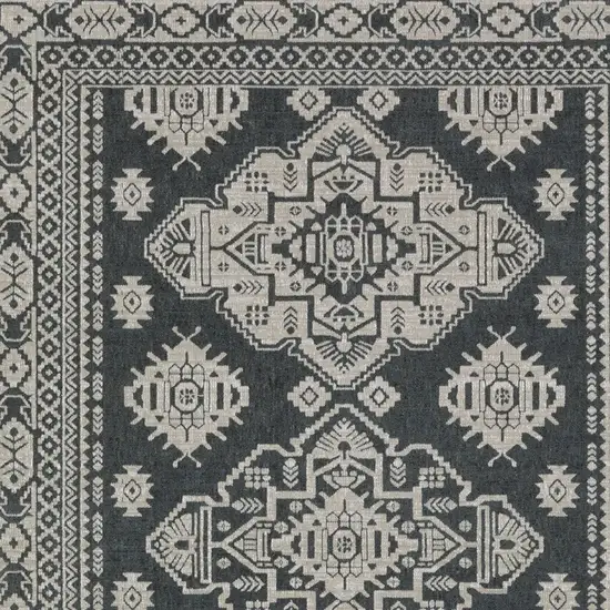 Blue And Gray Medallion Area Rug Photo 7