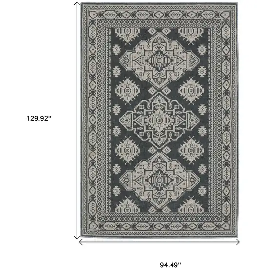 Blue And Gray Medallion Area Rug Photo 3