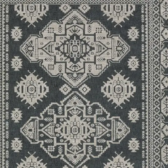 Blue And Gray Medallion Area Rug Photo 7