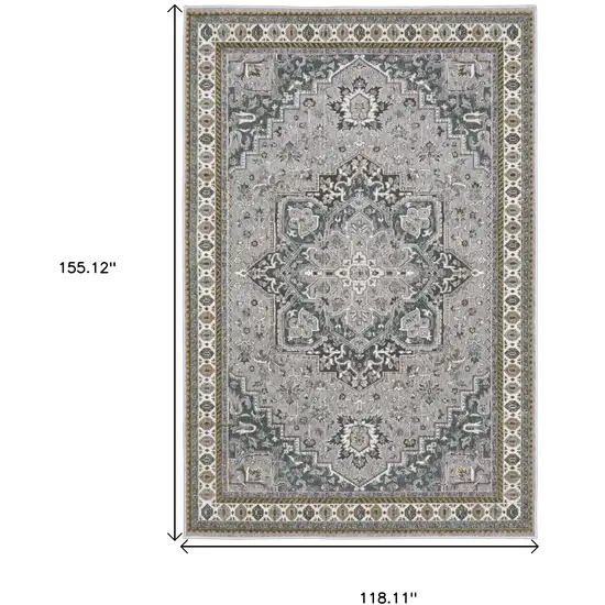 Blue And Gray Medallion Area Rug Photo 3