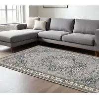 Photo of Blue And Gray Medallion Area Rug