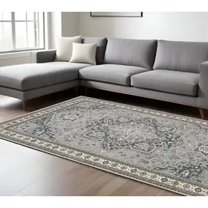 Photo of Blue And Gray Medallion Area Rug