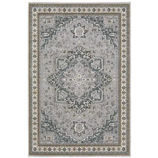 Blue And Gray Medallion Area Rug Photo 2