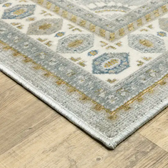 Blue And Gray Medallion Area Rug Photo 9