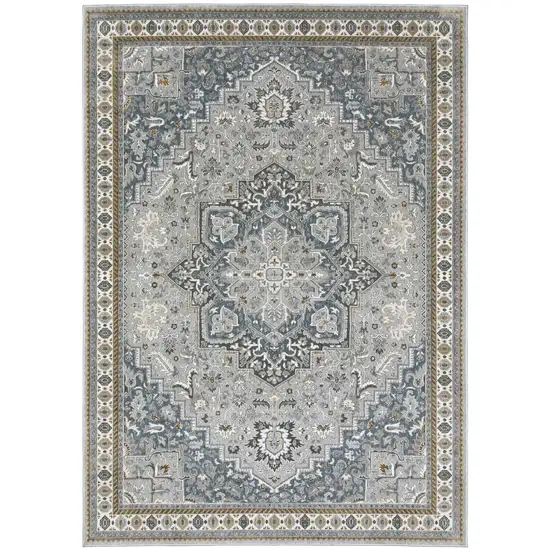 Blue And Gray Medallion Area Rug Photo 2