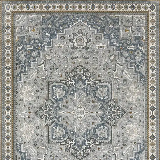 Blue And Gray Medallion Area Rug Photo 8