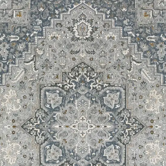 Blue And Gray Medallion Area Rug Photo 7