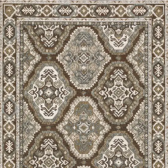 Blue And Gray Medallion Area Rug Photo 9