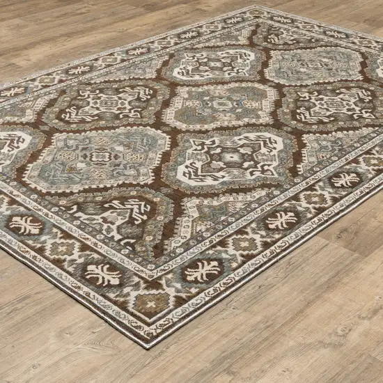 Blue And Gray Medallion Area Rug Photo 4