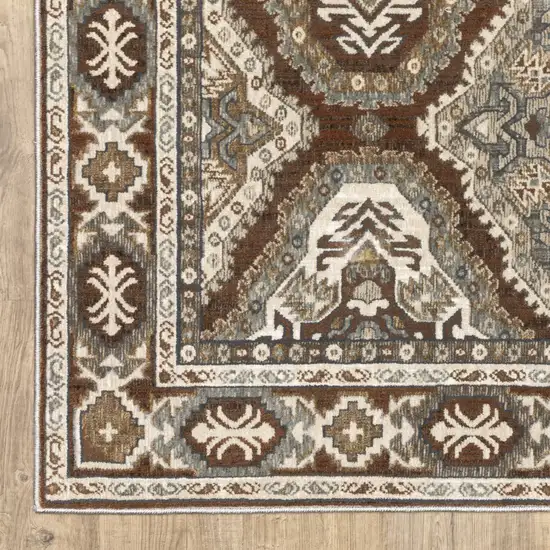 Blue And Gray Medallion Area Rug Photo 8