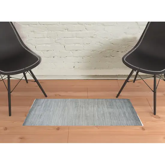 Blue And Gray Ombre Hand Woven Area Rug Photo 2