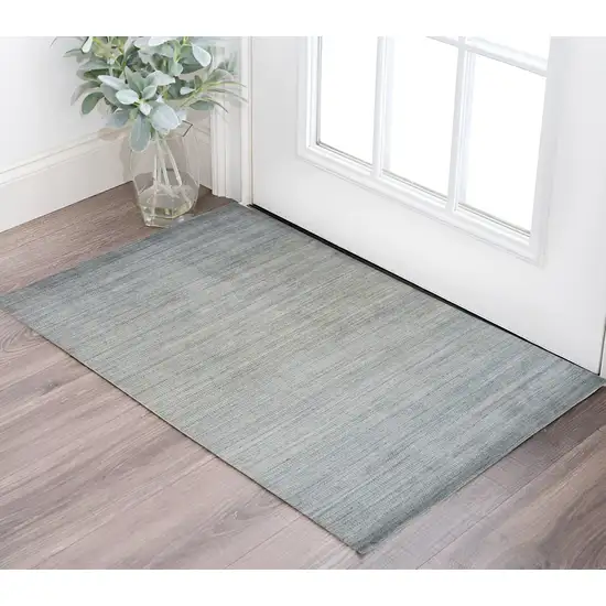 Blue and Gray Ombre Hand Woven Area Rug Photo 1