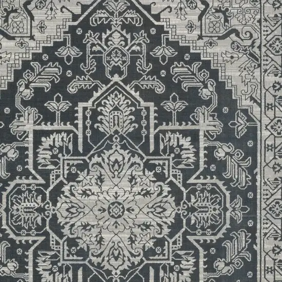 Blue And Gray Oriental Area Rug Photo 8