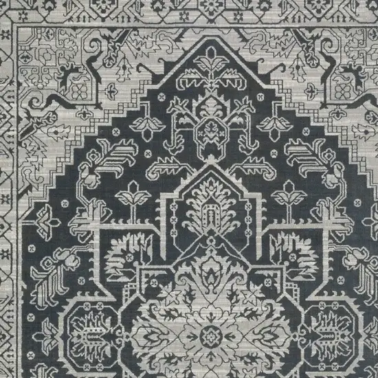 Blue And Gray Oriental Area Rug Photo 8