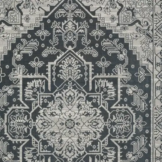 Blue And Gray Oriental Area Rug Photo 8