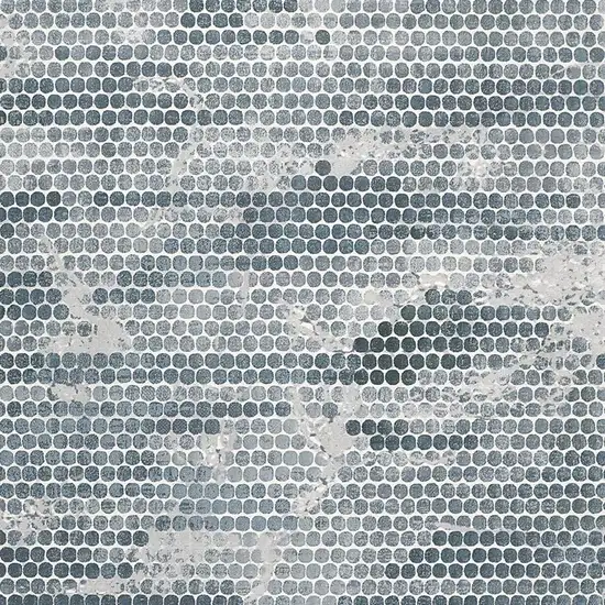 Blue And Gray Polka Dots Distressed Stain Resistant Area Rug Photo 5