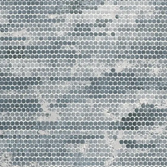 Blue And Gray Polka Dots Distressed Stain Resistant Area Rug Photo 5