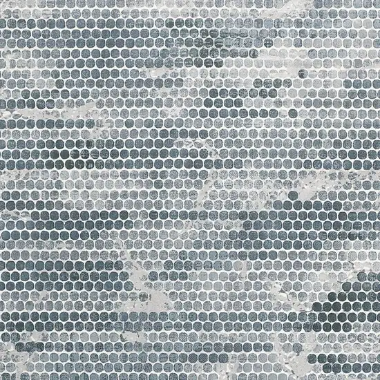 Blue And Gray Polka Dots Distressed Stain Resistant Area Rug Photo 5