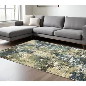 Photo of Blue And Green Abstract Area Rug