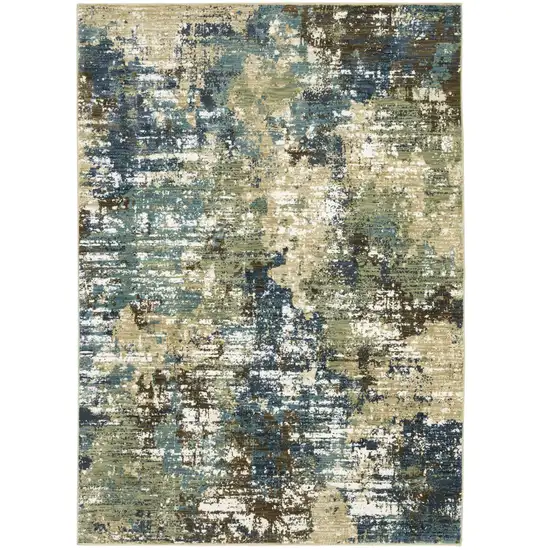 Blue And Green Abstract Area Rug Photo 4