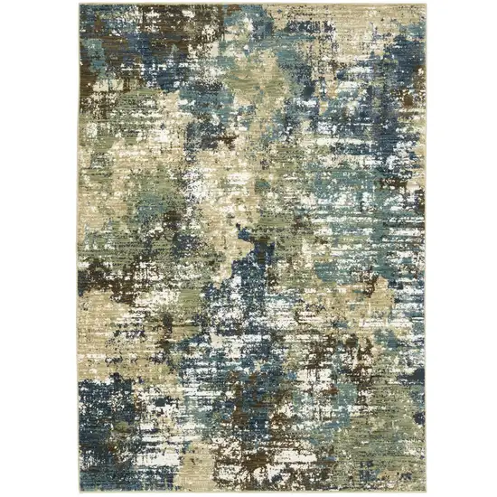 Blue And Green Abstract Area Rug Photo 2