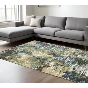 Photo of Blue And Green Abstract Area Rug