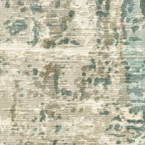 Blue And Green Abstract Hand Loomed Stain Resistant Area Rug Photo 6