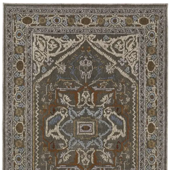 Blue And Green Medallion Area Rug Photo 9