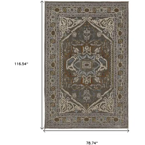 Blue And Green Medallion Area Rug Photo 3