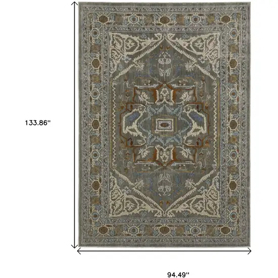 Blue And Green Medallion Area Rug Photo 3