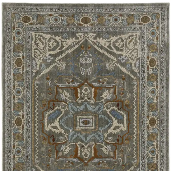 Blue And Green Medallion Area Rug Photo 9