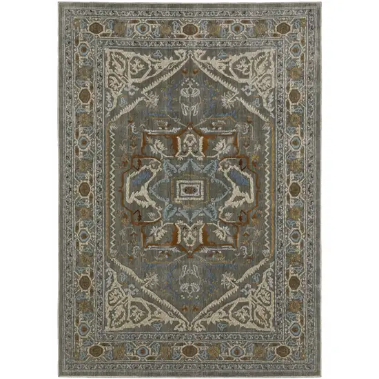 Blue And Green Medallion Area Rug Photo 2