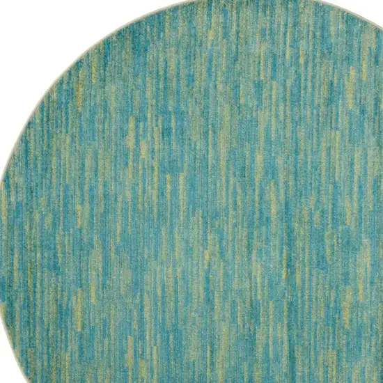 Blue And Green Round Striped Non Skid Indoor Outdoor Area Rug Photo 5