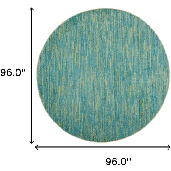 Blue And Green Round Striped Non Skid Indoor Outdoor Area Rug Photo 6