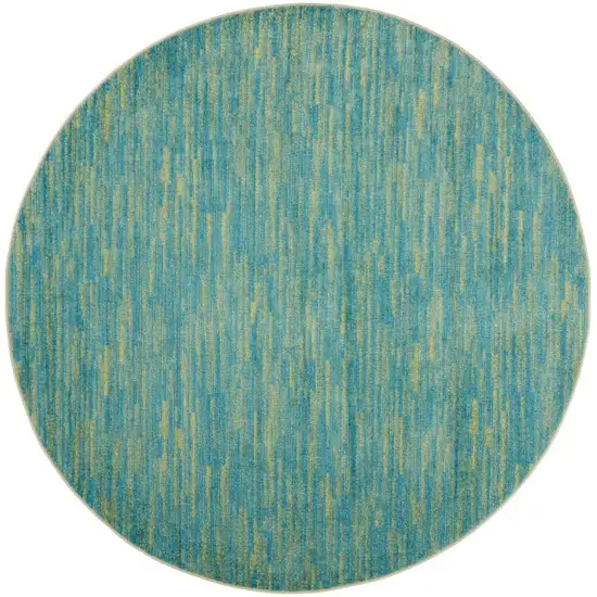 Blue And Green Round Striped Non Skid Indoor Outdoor Area Rug Photo 1