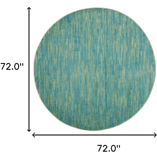 Blue And Green Round Striped Non Skid Indoor Outdoor Area Rug Photo 6