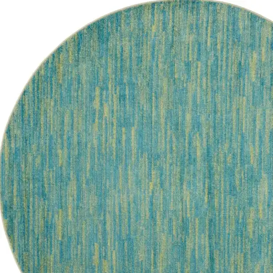 Blue And Green Round Striped Non Skid Indoor Outdoor Area Rug Photo 5