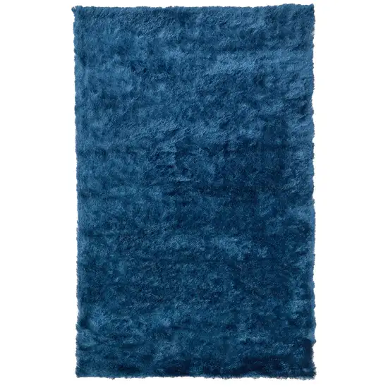 Blue And Green Shag Tufted Handmade Area Rug Photo 1