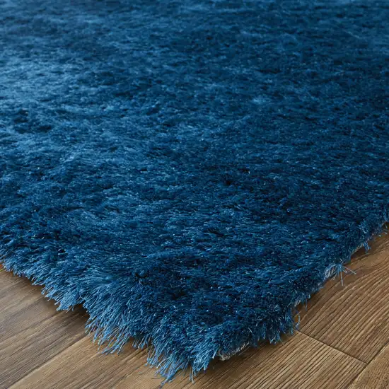 Blue And Green Shag Tufted Handmade Area Rug Photo 8