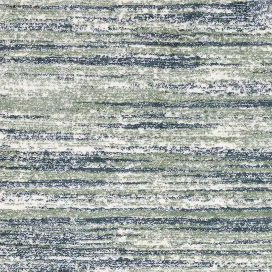 Blue And Green Striped Distressed Area Rug Photo 6