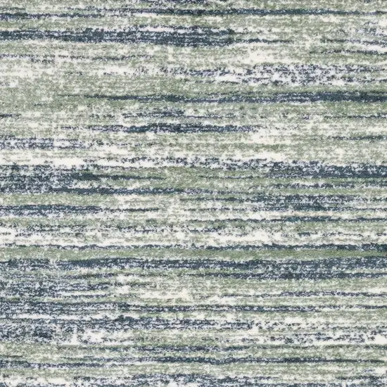 Blue And Green Striped Distressed Area Rug Photo 6